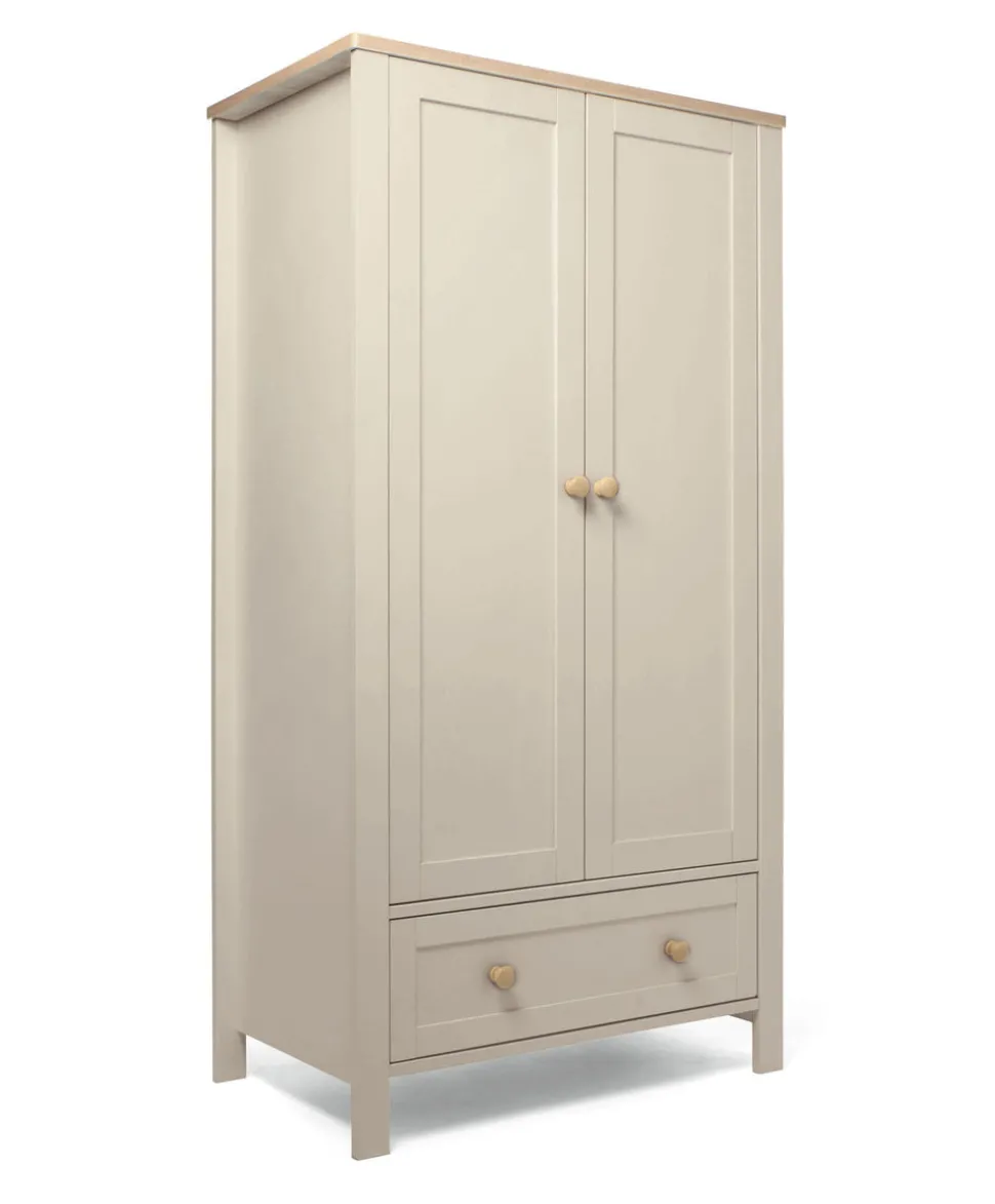 Wedmore 3 Piece Cotbed Range with Dresser Changer & Wardrobe - Cashmere/Oak