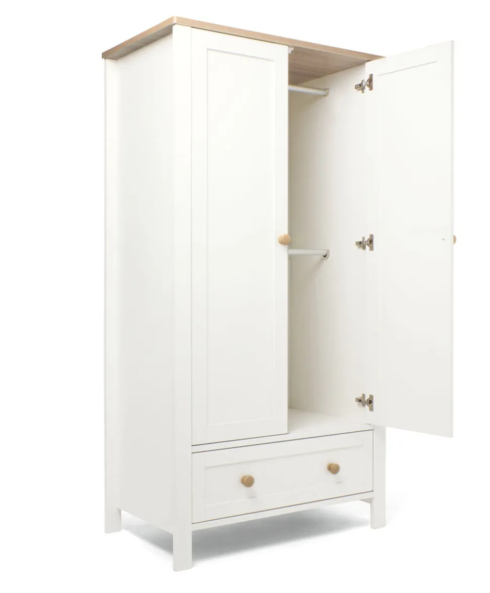 Wedmore 3 Piece Cotbed Range with Premium Dual Core Mattress - White/Oak