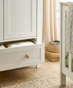 Wedmore 3 Piece Cotbed Range with Premium Dual Core Mattress - White/Oak