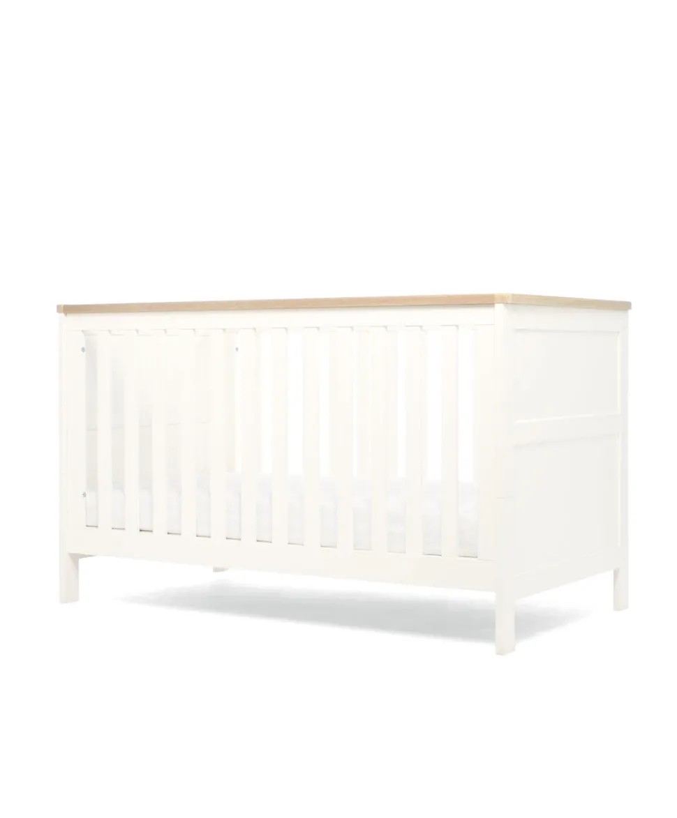 Wedmore 3 Piece Cotbed Range with Premium Dual Core Mattress - White/Oak