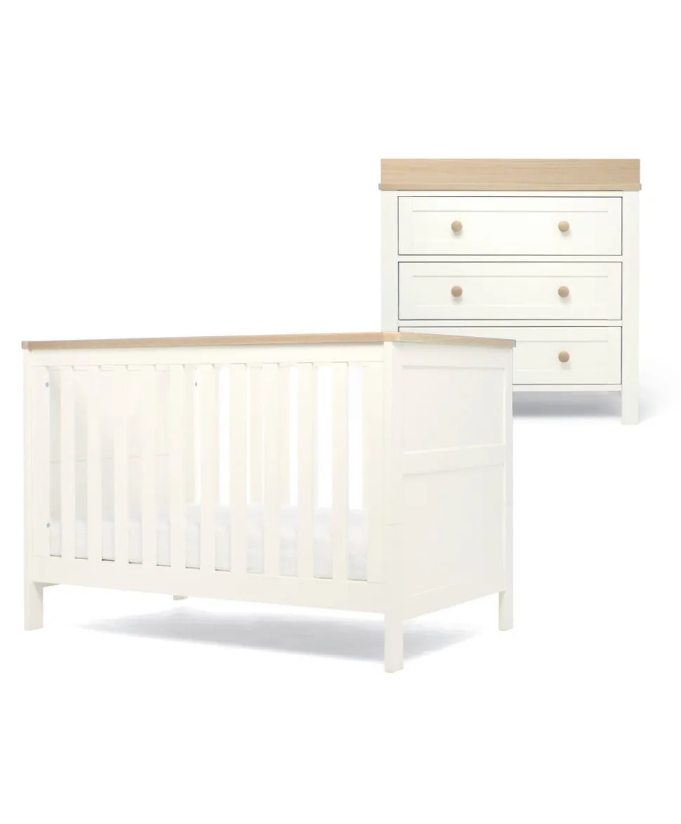 Wedmore 2 Piece Small Cotbed Set with Dresser Changer - White/Oak