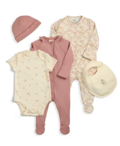 Welcome to the World Floral Baby Clothes 5 Piece Set