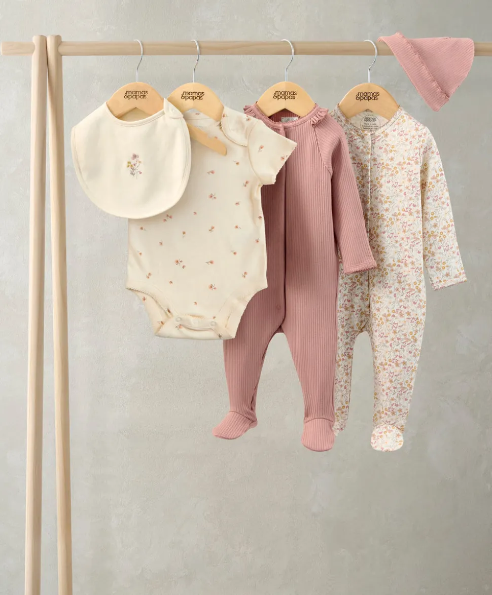 Welcome to the World Floral Baby Clothes 5 Piece Set