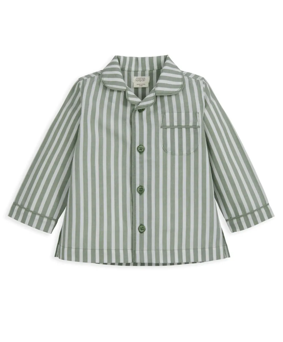 Woven Green Stripe Pyjamas